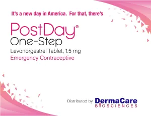 Postday One-Step Levonorgestrel Tablet. 1.5mg - Emergency Contraceptive - 6 count