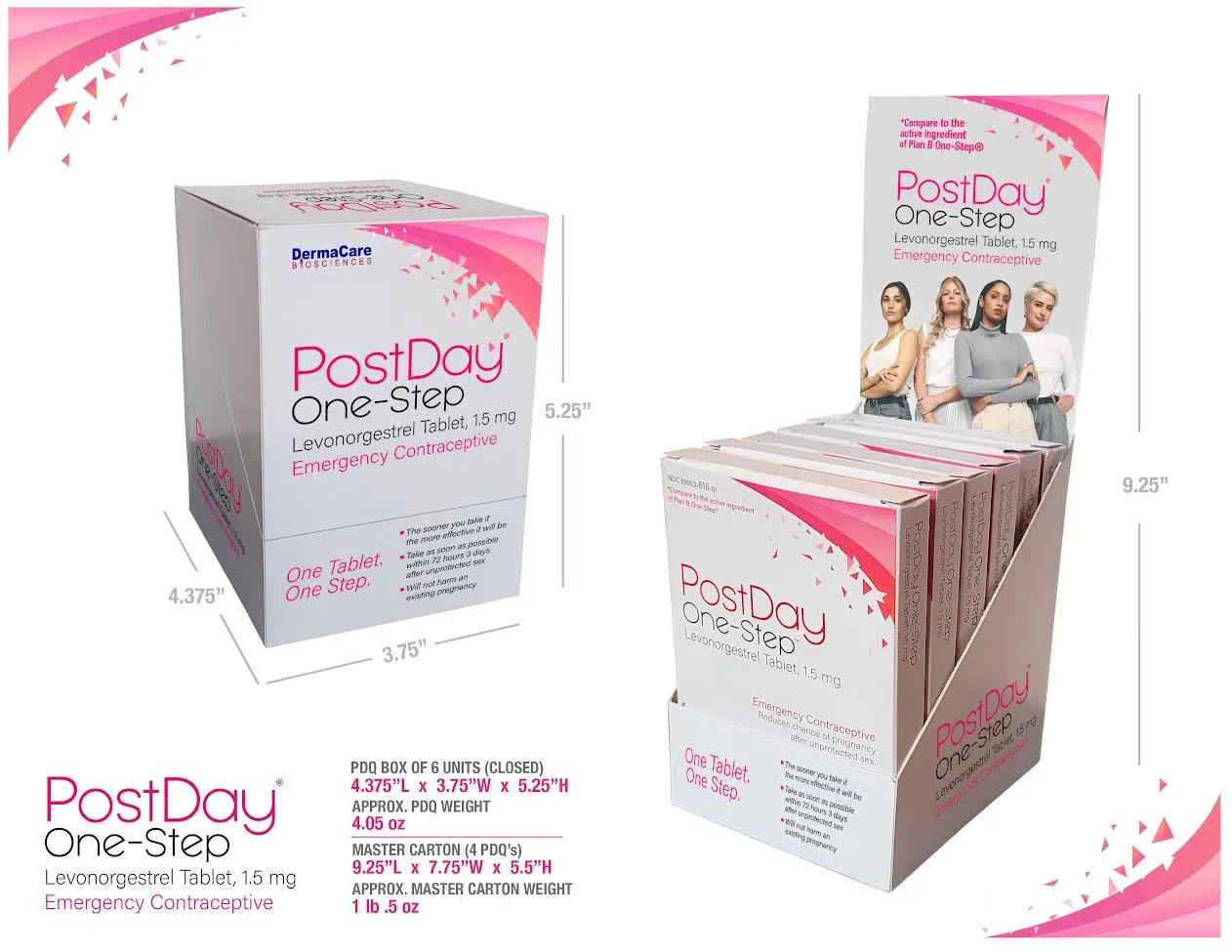 Postday One-Step Levonorgestrel Tablet. 1.5mg - Emergency Contraceptive - 6 count