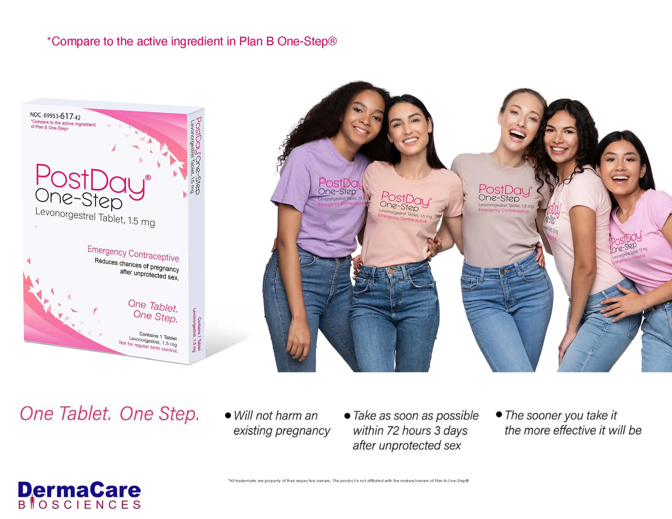 Postday One-Step Levonorgestrel Tablet. 1.5mg - Emergency Contraceptive - 6 count