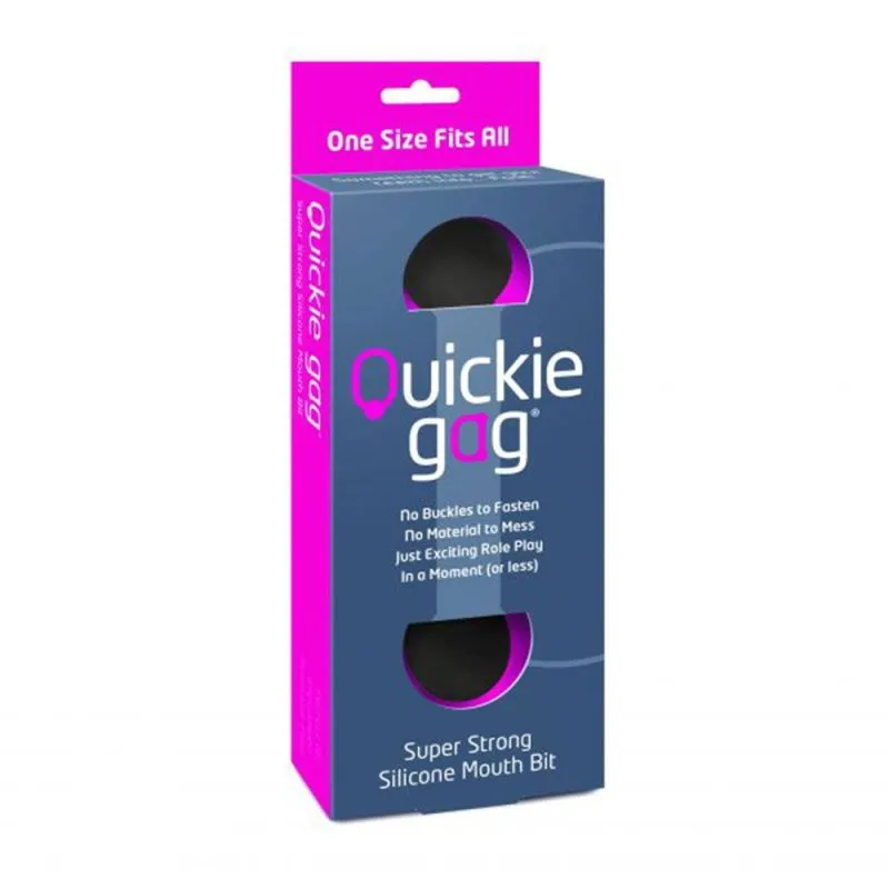 Quickie Gag Mouth Bit Bondage Ball Fetish Silicone BDSM Sex Toy Black