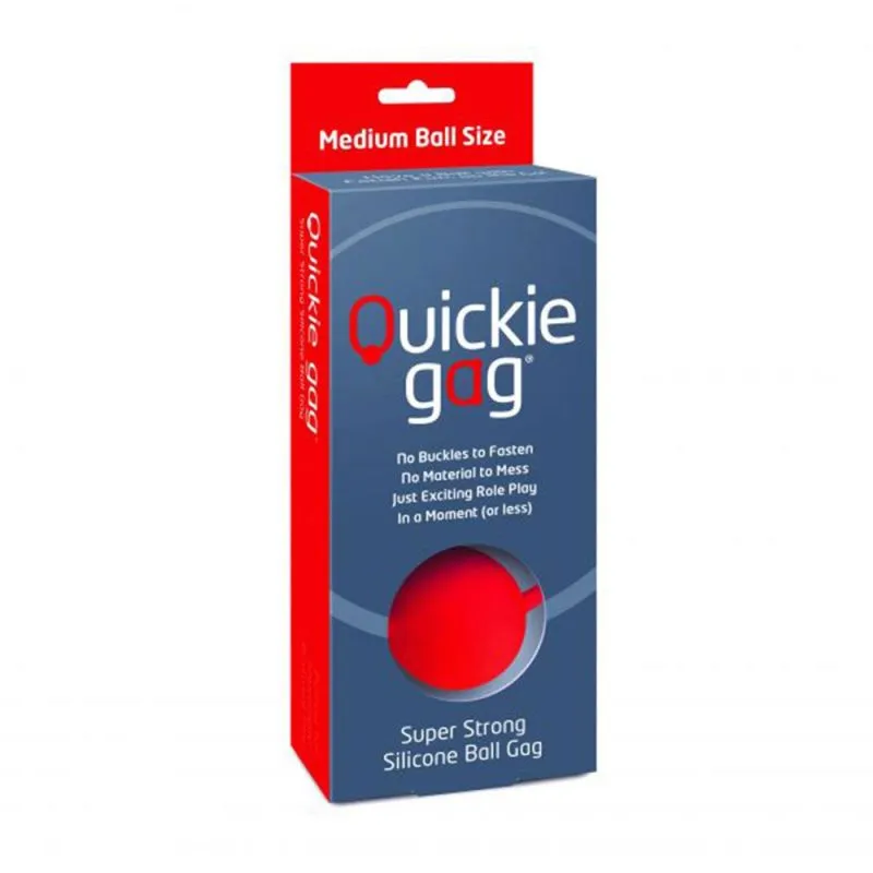 Quickie Mouth Ball Gag Medium Bondage Silicone Fetish BDSM Sex Toy Red