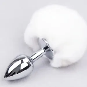 Rabbit Tail Metal Hairball Female Back Court Butt Plug Anal Sex Toy