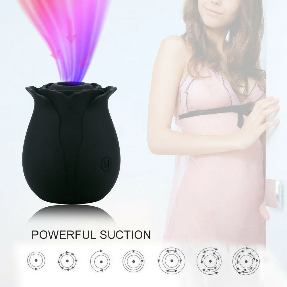 Rose Air Pulse Clitoral Stimulator Sucking Vibrator Clit Sucker Nipple Sex Toy