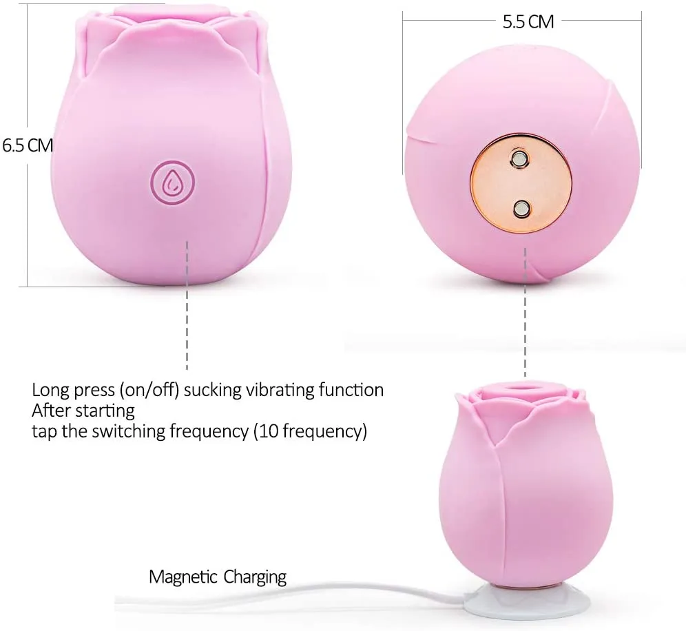 Rose Air Pulse Clitoral Stimulator Sucking Vibrator Clit Sucker Nipple Sex Toy