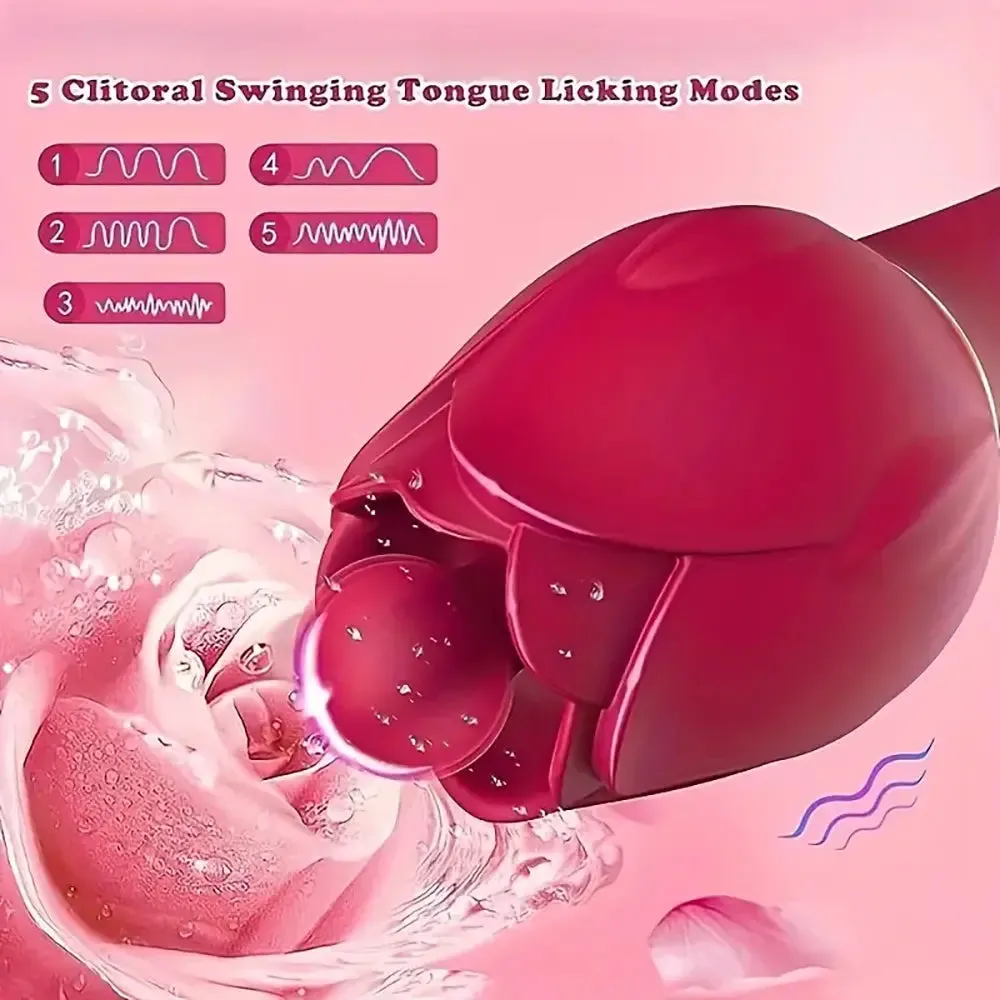 Rose Tongue Lick Vibrator Female Love Sex Toy For Anal Stimulation