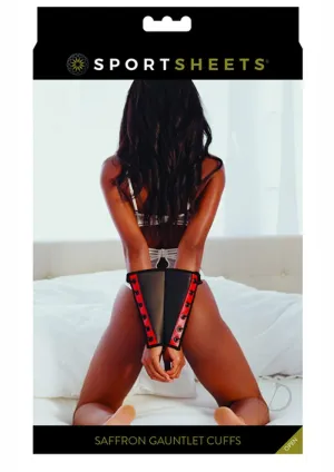 Saffron Gauntlet Cuffs Black/red