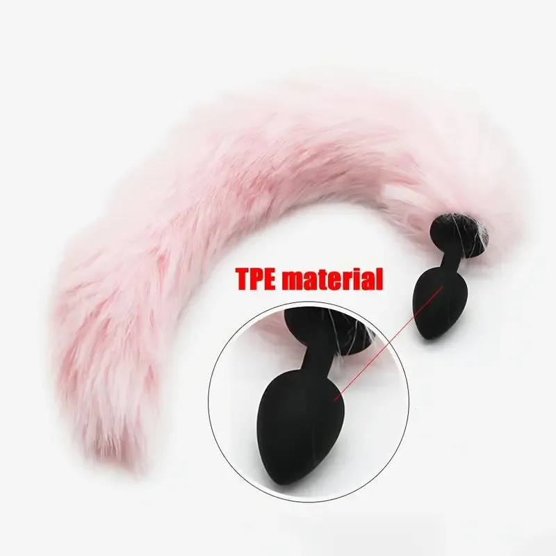 Separable Metal Anal Plug Real Fox Tail Role Play Butt Plug Anal Sex Tail