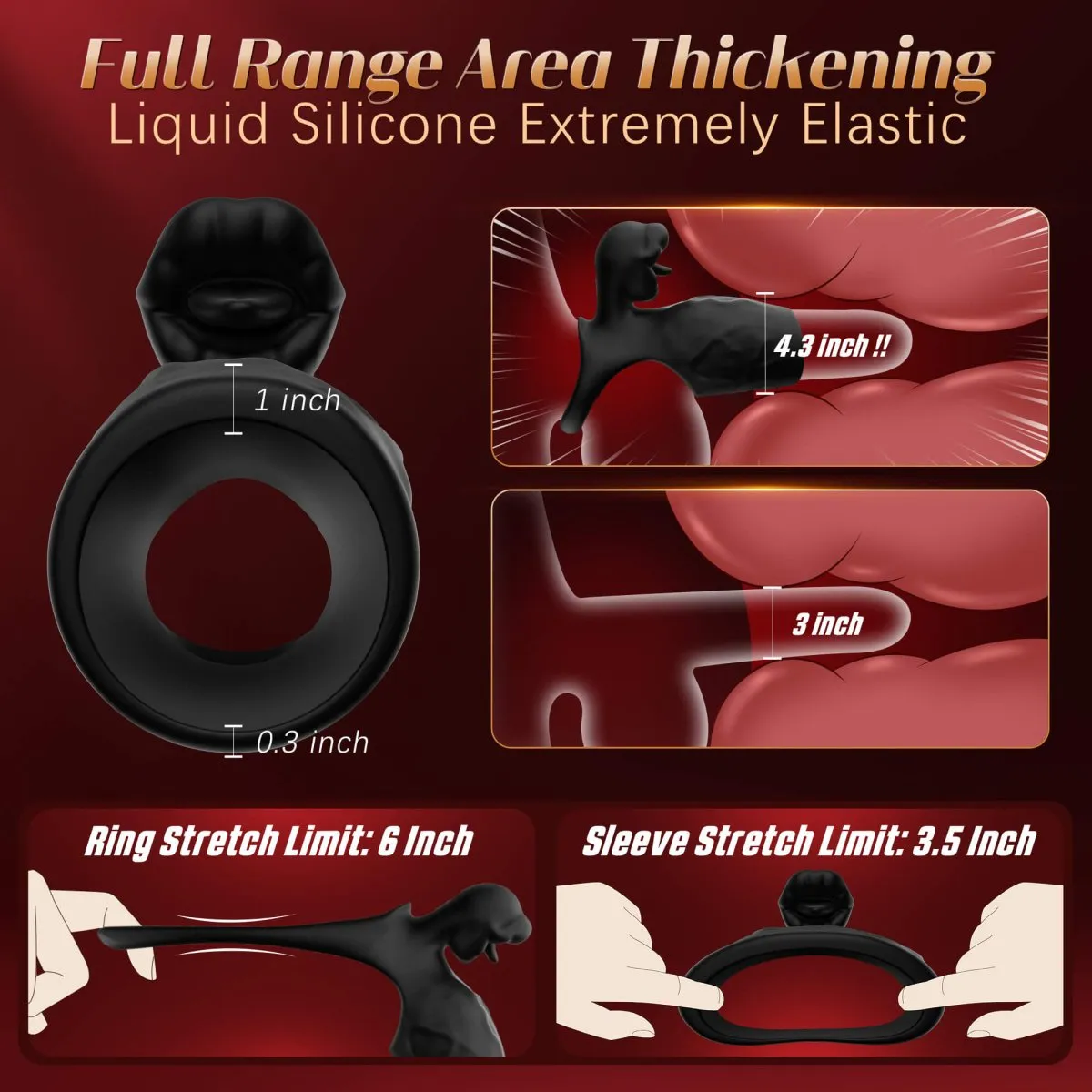 SERAPH| Upgrade Vibration Cock Ring with Penis Sleeve Couple Sex Toy