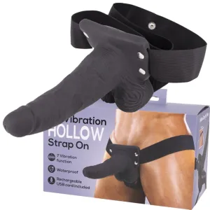 Seven Creations 6 Hollow Vibrating Strap-On Dildo Rechargeable Vibrator Sex Toy