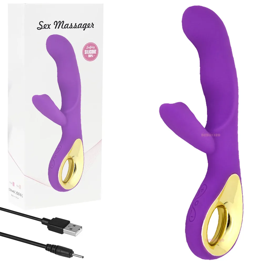 Sex Angel G-Spot Rabbit Vibrator Curved Clitoral Stimulator Rechargeable