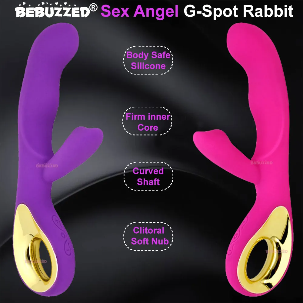 Sex Angel G-Spot Rabbit Vibrator Curved Clitoral Stimulator Rechargeable
