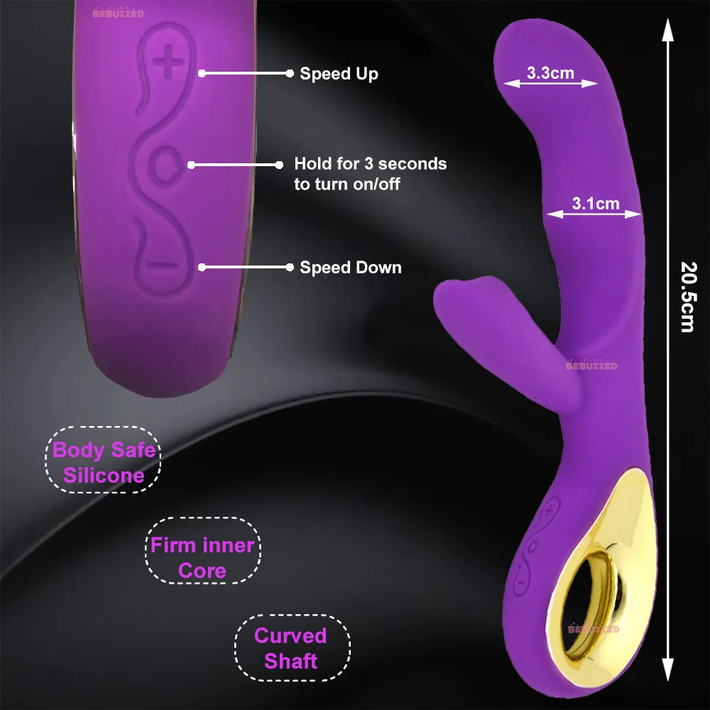 Sex Angel G-Spot Rabbit Vibrator Curved Clitoral Stimulator Rechargeable