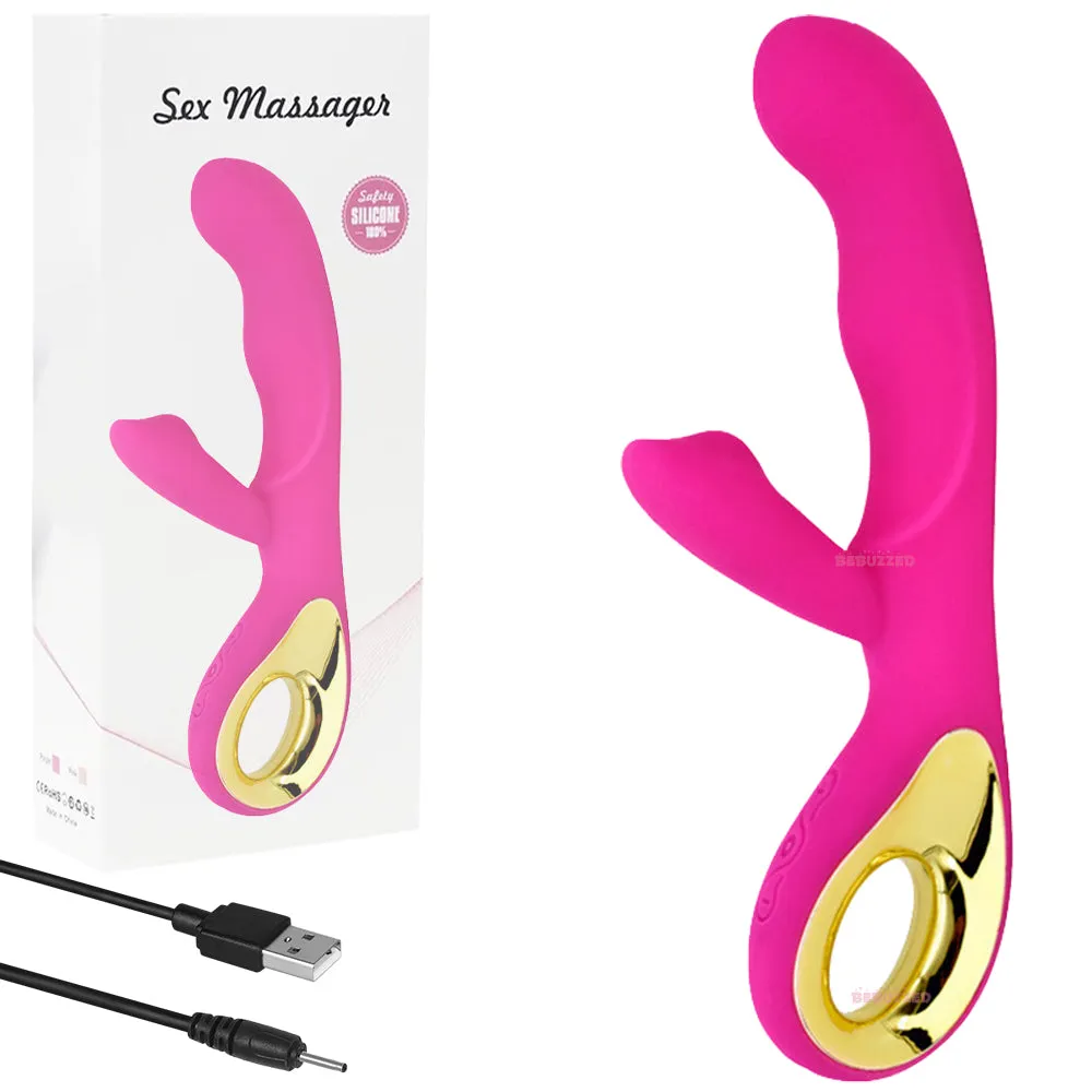 Sex Angel G-Spot Rabbit Vibrator Curved Clitoral Stimulator Rechargeable