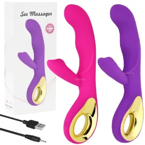 Sex Angel G-Spot Rabbit Vibrator Curved Clitoral Stimulator Rechargeable