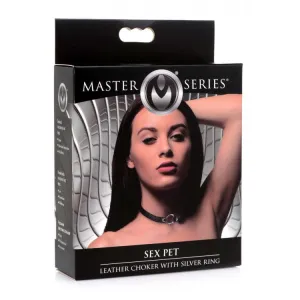Sex Pet Leather Choker With Silver Ring