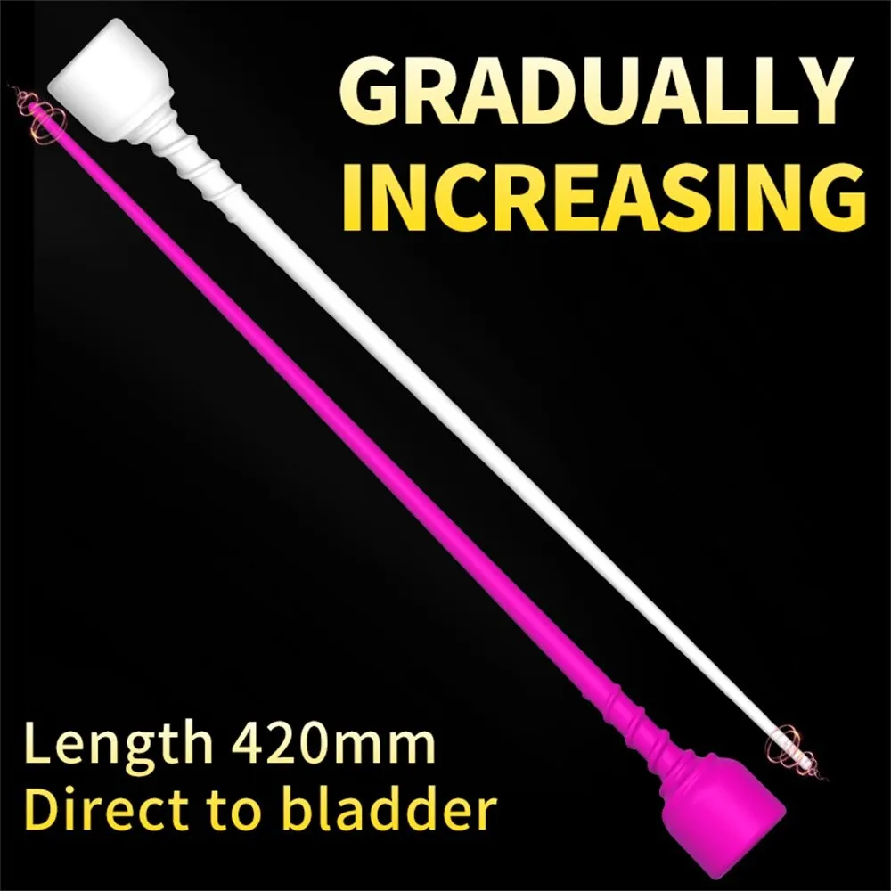 Silicone Long Urethral Sounding Penis Plug Cum Stopper Male Sex Toy