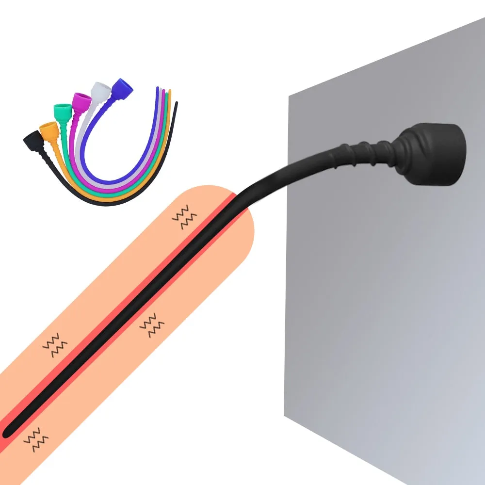 Silicone Long Urethral Sounding Penis Plug Cum Stopper Male Sex Toy