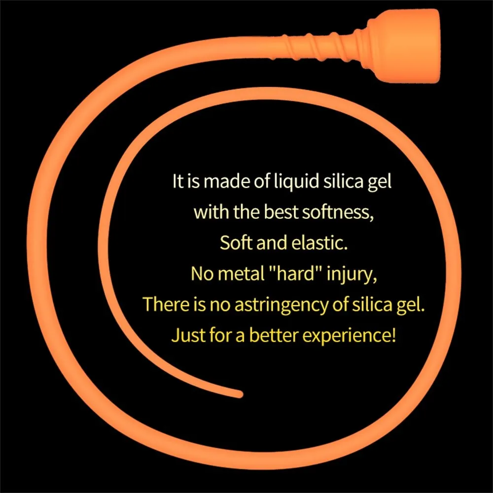 Silicone Long Urethral Sounding Penis Plug Cum Stopper Male Sex Toy