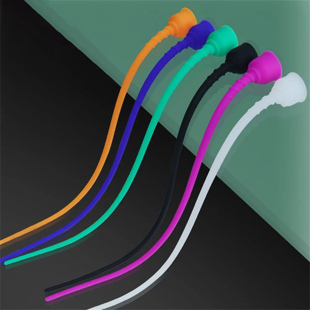 Silicone Long Urethral Sounding Penis Plug Cum Stopper Male Sex Toy