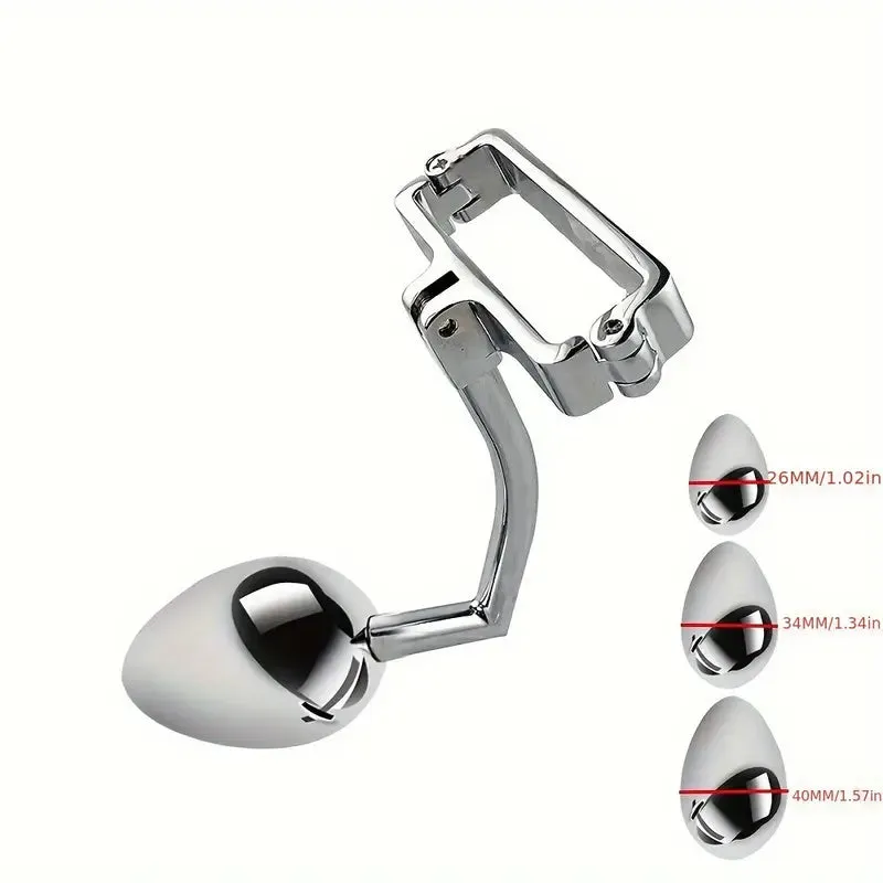 SM Metal Butt Plug Adult Sex Toy For Male Use With Cock Ring For Use