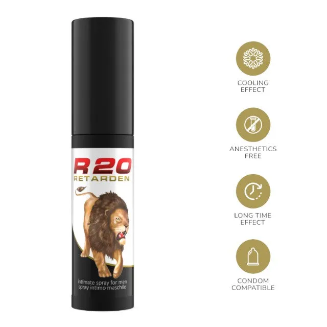 Spray R20. pentru întârzierea ejaculării și performanțe sexuale îmbunătățite. cu efect de răcire. 20 ml