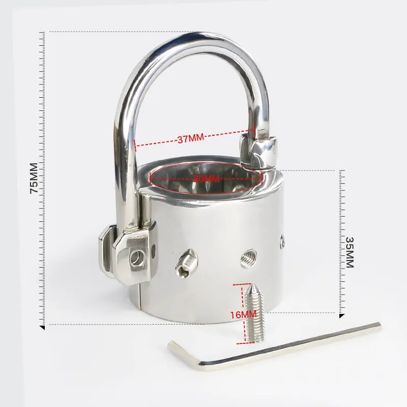 Stainless Steel Spiked Ball Stretcher Chastity Device Scrotum Pendant CBT Sex Toy