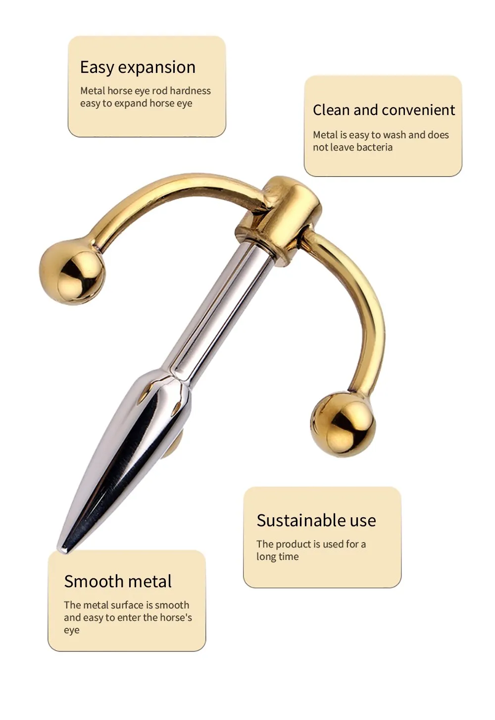 Stainless Steel Urethral Sounding Delayed Ejaculation Penis Plug