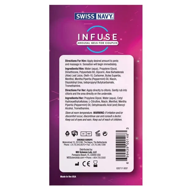 Swiss Navy - Infuse 2-in-1 Arousal Gel for Couples 2pack