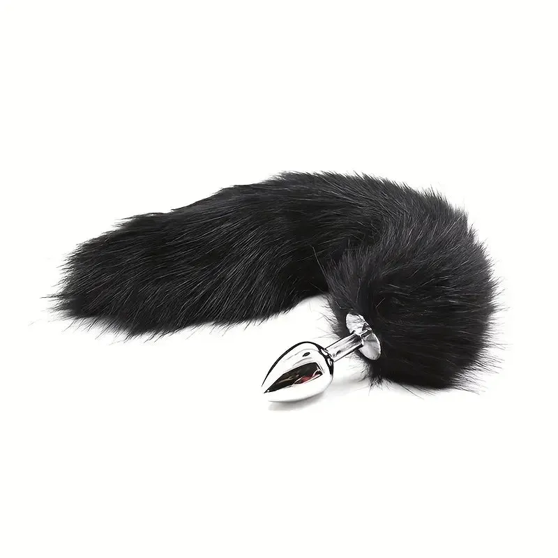 Three Size Dog Tail Metal Anal Plug Animal Tail Butt Plug Cosplay Sex Games