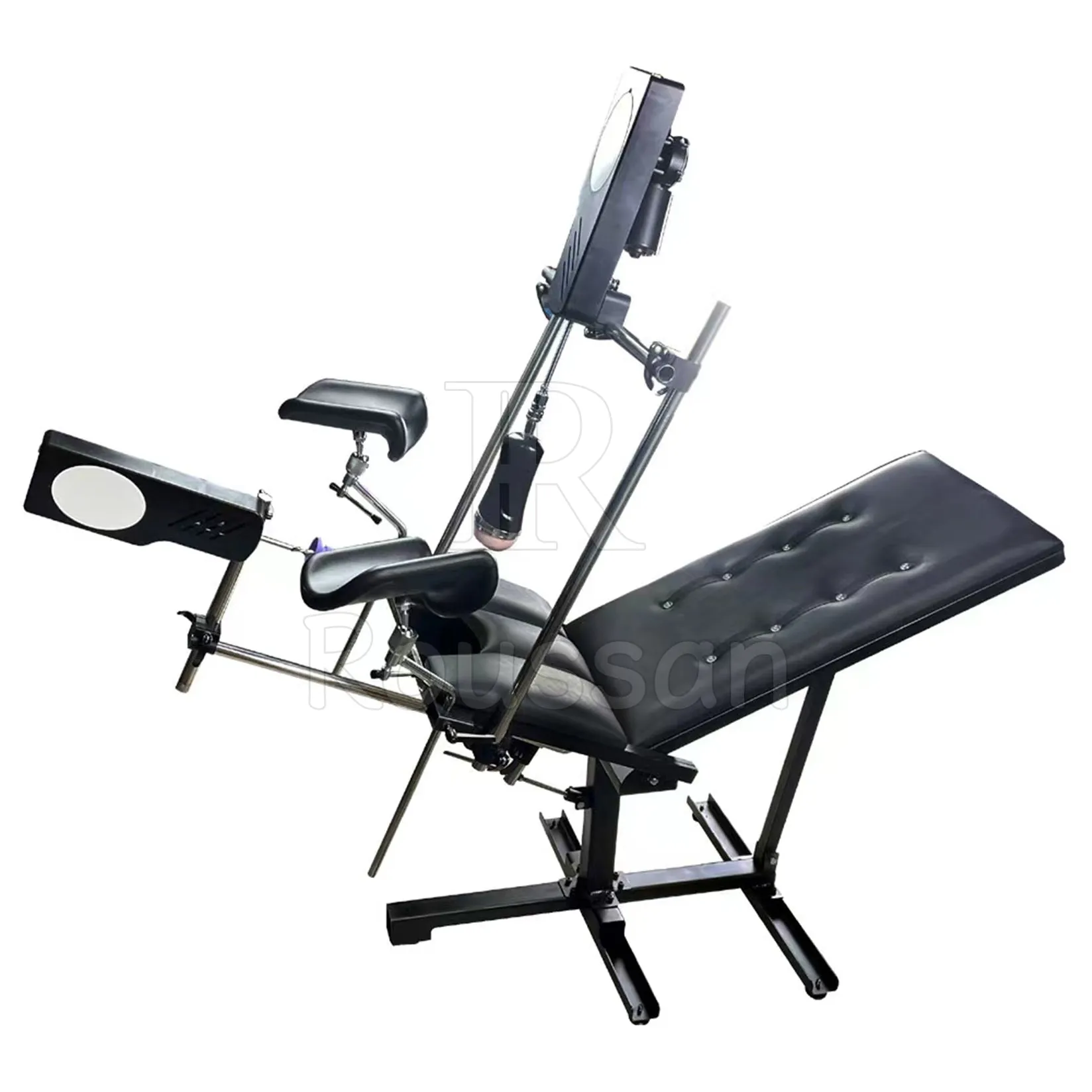 Ultimate Obedience Chair with Roussan Fuck Machine. BDSM Bondage Sex Furniture