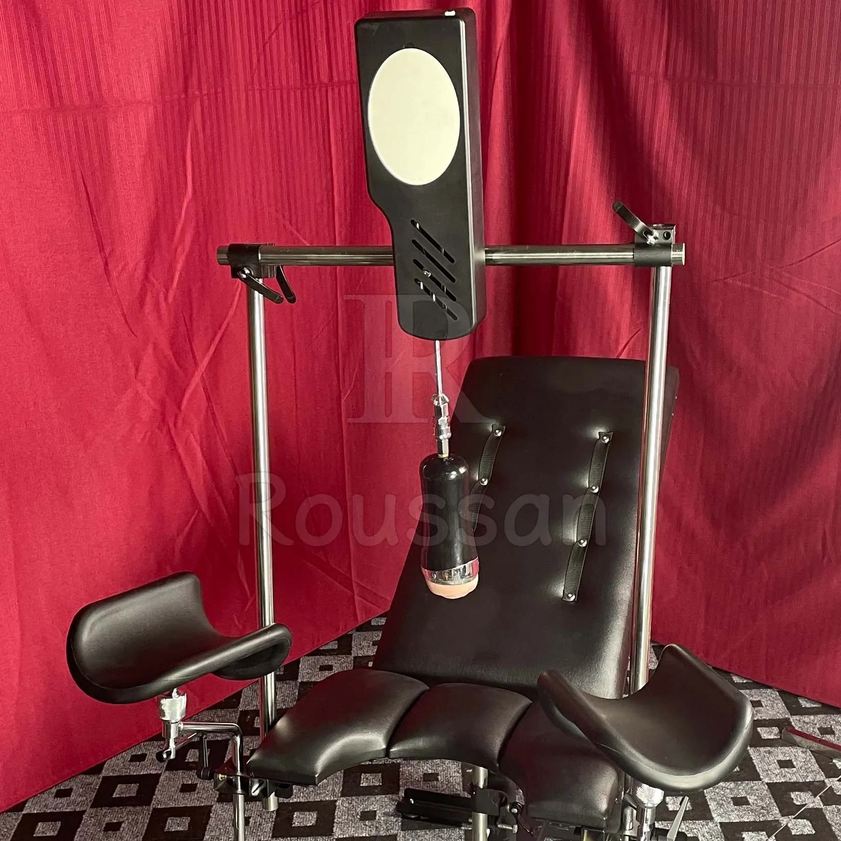 Ultimate Obedience Chair with Roussan Fuck Machine. BDSM Bondage Sex Furniture