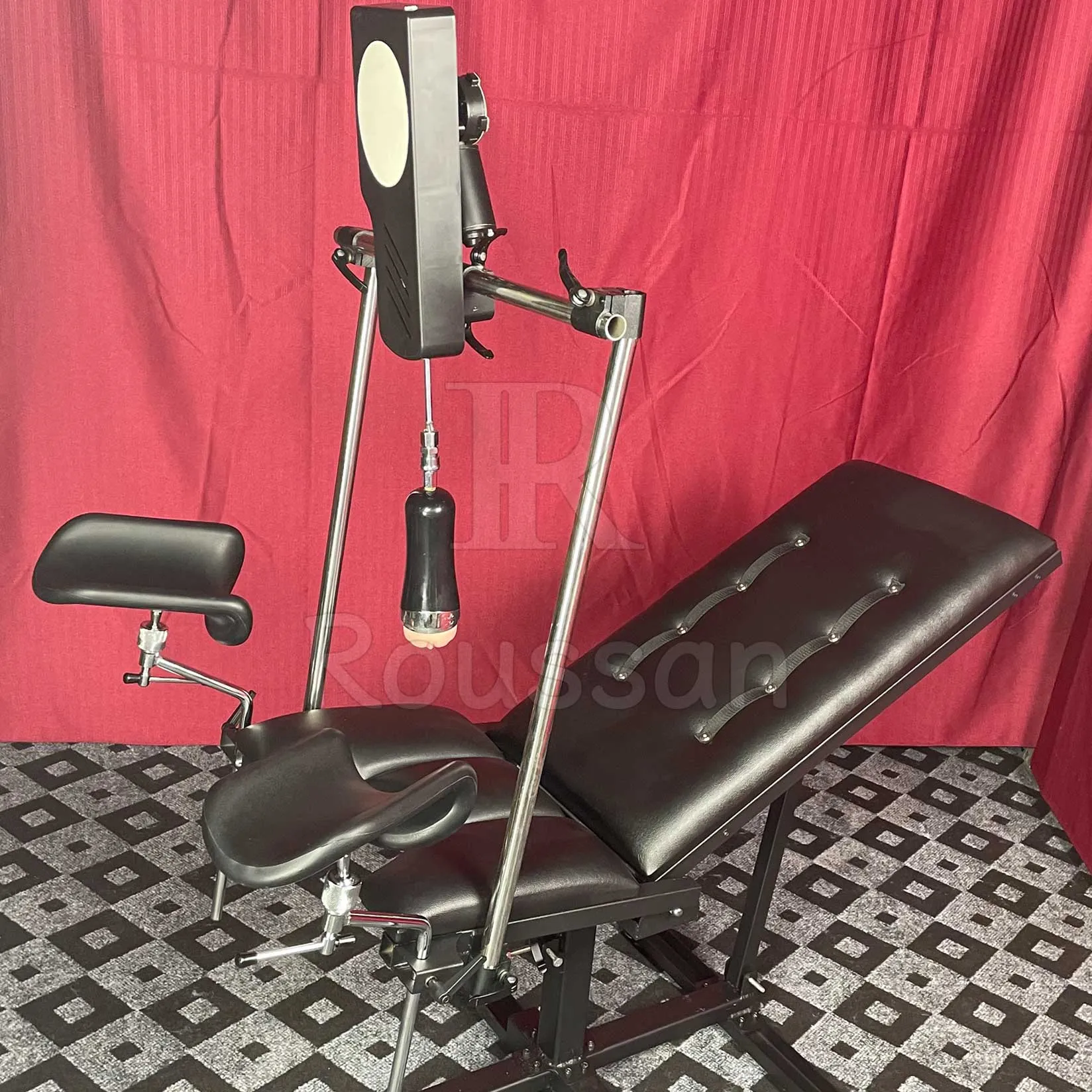 Ultimate Obedience Chair with Roussan Fuck Machine. BDSM Bondage Sex Furniture