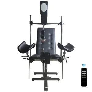 Ultimate Obedience Chair with Roussan Fuck Machine. BDSM Bondage Sex Furniture
