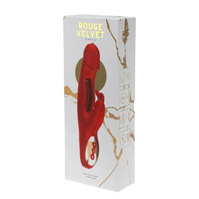 Vibrator rabbit ROUGE VELVET Ombra. cu funcții de simulare sex oral și tapping. 10 funcții de vibrații ultra-puternice. roșu